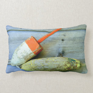 Rectangle Vieux coussin en bois de balises de homard