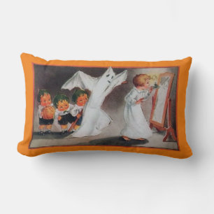 Rectangle Vintage Halloween fille avec Coussin à bougie