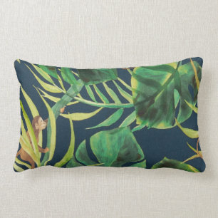 Rectangle Vintage Tropical Jungle Monkey Lumbar Coussin 2