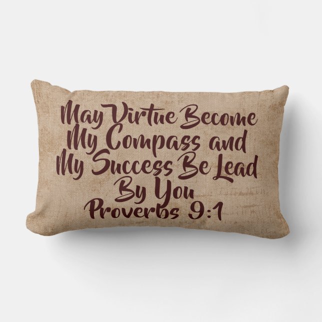 Rectangle Virtue Be My Comass Reversible Tan/Strike Coussin (Recto)