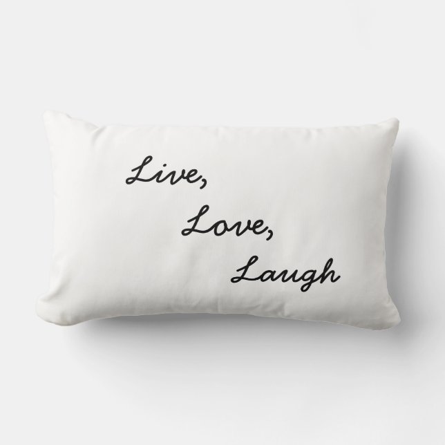 Rectangle Vivre, Amour, Rire Coussin (Recto)