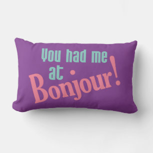 Rectangle Vous m'aviez chez Bonjour ! coussin personnalisé