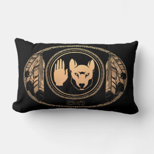 Rectangle Wolf Coussin Personnalisé Art autochtone Wolf Cous