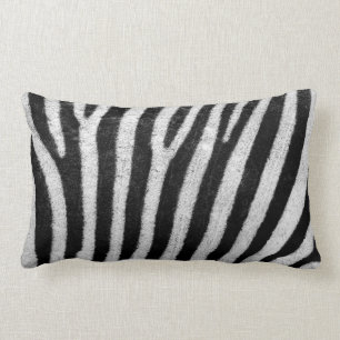 Rectangle Zebra Print Lumbar Coussin 13" x 21"