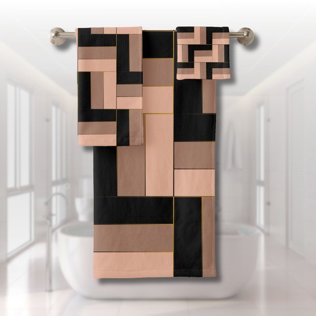 Rectangles géométriques Brown Mocha Noir (Créateur téléchargé)