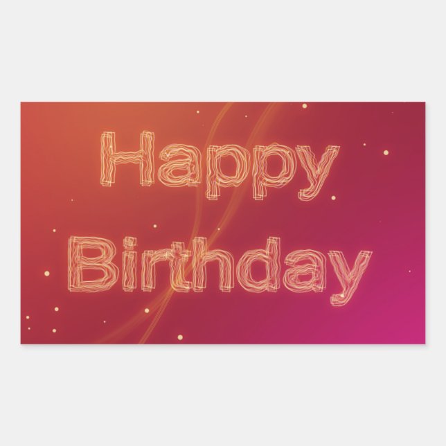 Rectangulaire Abstrait Joyeux anniversaire - Sticker (Devant)
