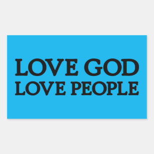 Rectangulaire AIMEZ DIEU, AIMEZ LES GENS Sticker