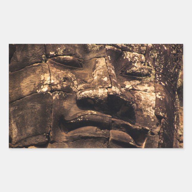 Rectangulaire Angkor Wat Buddha Rectangle Sticker (Devant)