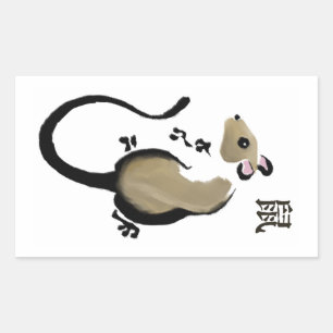 Rectangulaire Année du sticker au rat