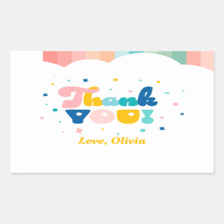 Rectangulaire Arc-en-ciel de fête d'anniversaire amusant Sticker