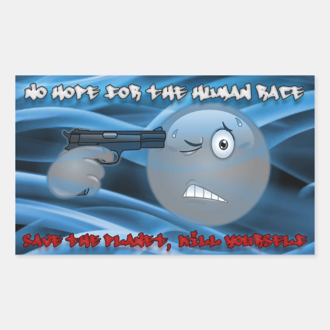 Rectangulaire Aucun Sticker Smoky Blue Hope (Devant)