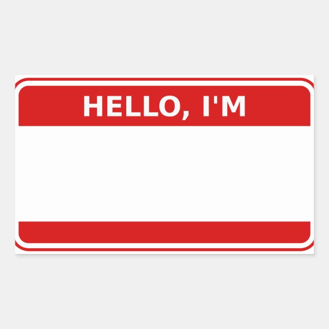Rectangulaire Balises de noms Sticker pour les événements (Devant)