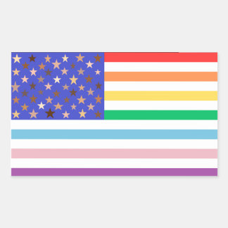 Rectangulaire Beautiful USA Flag Rectangular Sticker