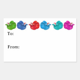 Rectangulaire Betta Fish Santas Sticker