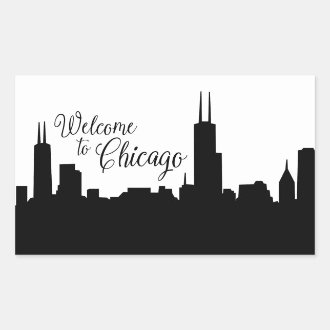 Rectangulaire Bienvenue à Chicago Sticker grand (Devant)
