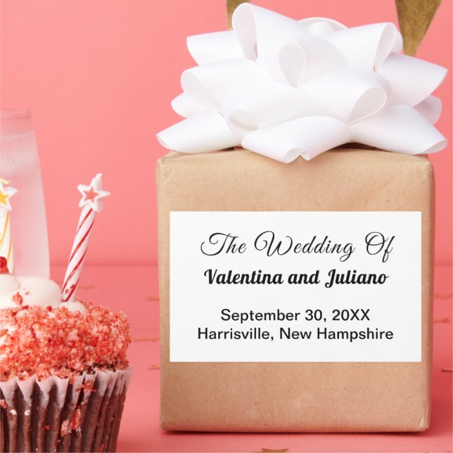 Rectangulaire Black and White Wedding Rectangle Sticker (Fête)