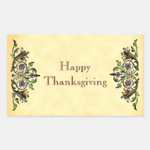 Rectangulaire Bon thanksgiving Antique Cornucopias Art Sticker