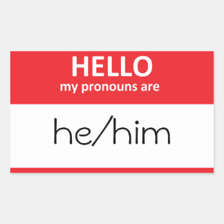 Rectangulaire BONJOUR mes pronoms sont il/lui Sticker