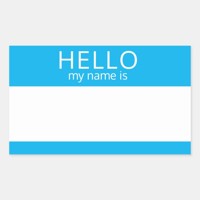 Rectangulaire BONJOUR Personnalisé Mon Nom Est Sticker Badge Bla (Devant)