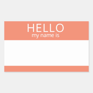 Rectangulaire BONJOUR Personnalisé Mon Nom Est Sticker Badge Bla