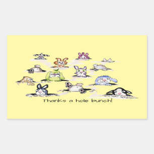 Rectangulaire Bunnies : Merci un Sticker Hole Bunch