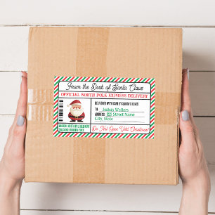 Rectangulaire Cadeau de Noël Sticker Postal Livraison du pôle No