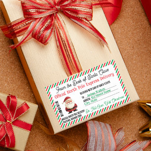 Rectangulaire Cadeau de Noël Sticker Postal Livraison du pôle No