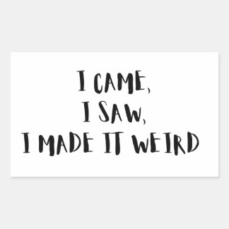 Rectangulaire  Came, I Saw, I Made It Weird – Sticker