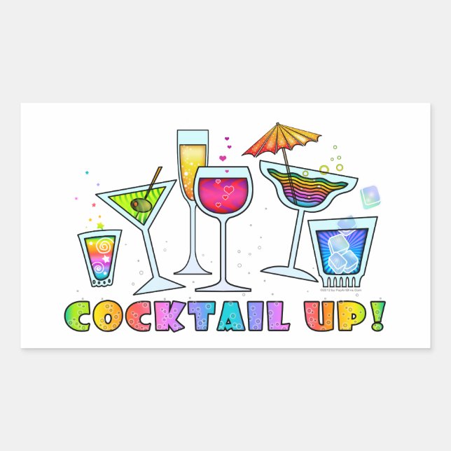 RECTANGULAIRE COCKTAIL UP ! STICKER EN VERRE (Devant)
