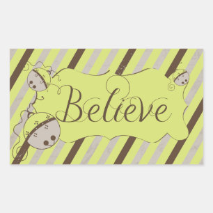 Rectangulaire Croyez Diagonal Stripes Rectangle Sticker