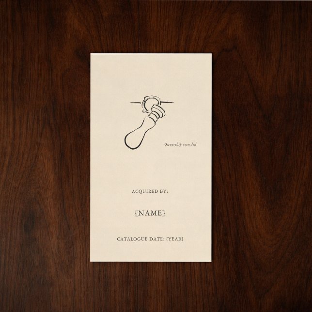 Rectangulaire Custom Ex Libris Bookplate Sticker | Dark Academia (Créateur téléchargé)