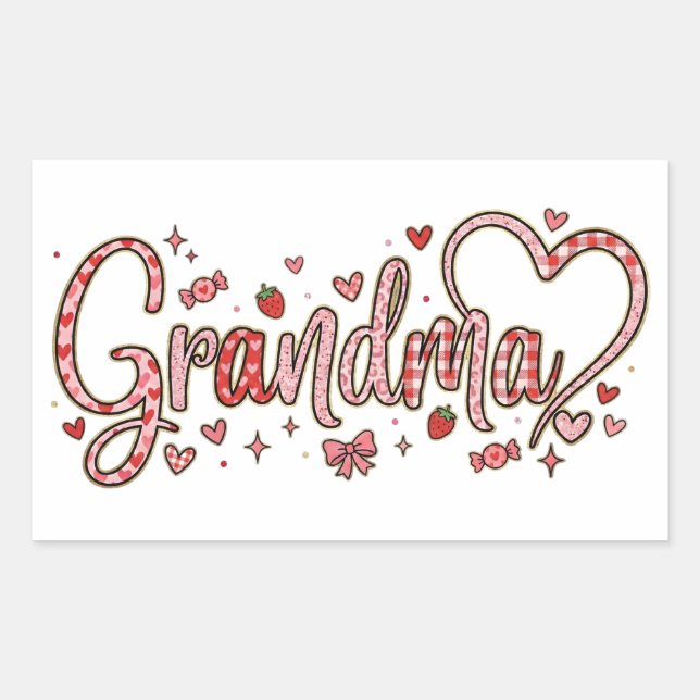 Rectangulaire Cute Grandma Sticker (Devant)