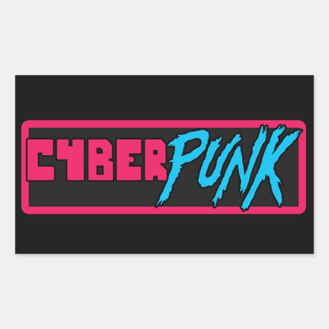 Rectangulaire 'Cyberpunk' - Sticker brillant (Devant)