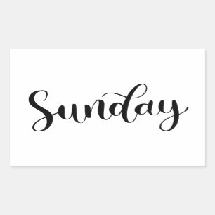 Rectangulaire Dimanche - Calligraphie / Sticker à lettres