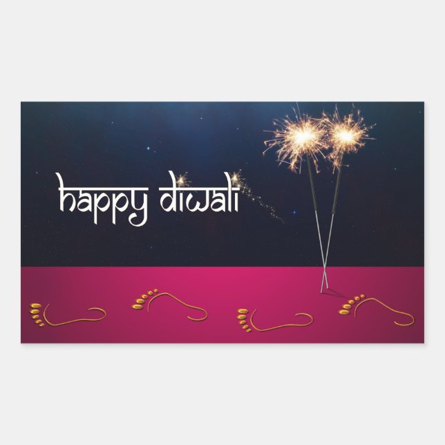 Rectangulaire Diwali - Sticker (Devant)