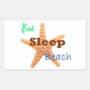 Rectangulaire Eat Sleep Beach - Sticker Rectangle