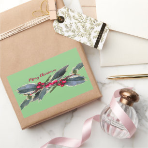 Rectangulaire Europe Holly Cust. Sticker vert