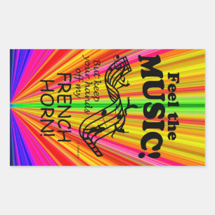 Rectangulaire French Horn Sentez La Musique Sticker Rectangulair