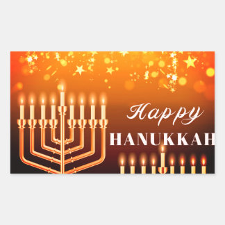 Rectangulaire Happy Hanoukka Menorah Carré Sticker