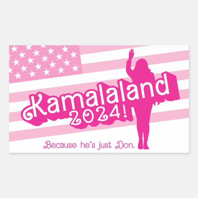 Rectangulaire "Hi Kamala" - Sticker rectangle (slogan A) (Devant)