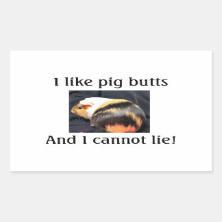 Rectangulaire J'Aime Sticker Boutons Piggy