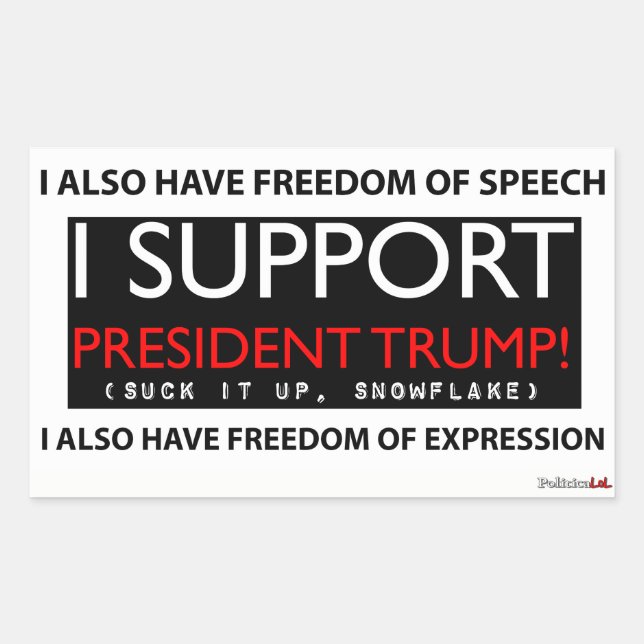 Rectangulaire Je soutiens le Sticker du président Trump (Devant)