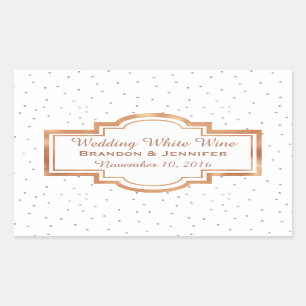 Rectangulaire Joli Rose Gold personnalisé Sticker de mariage