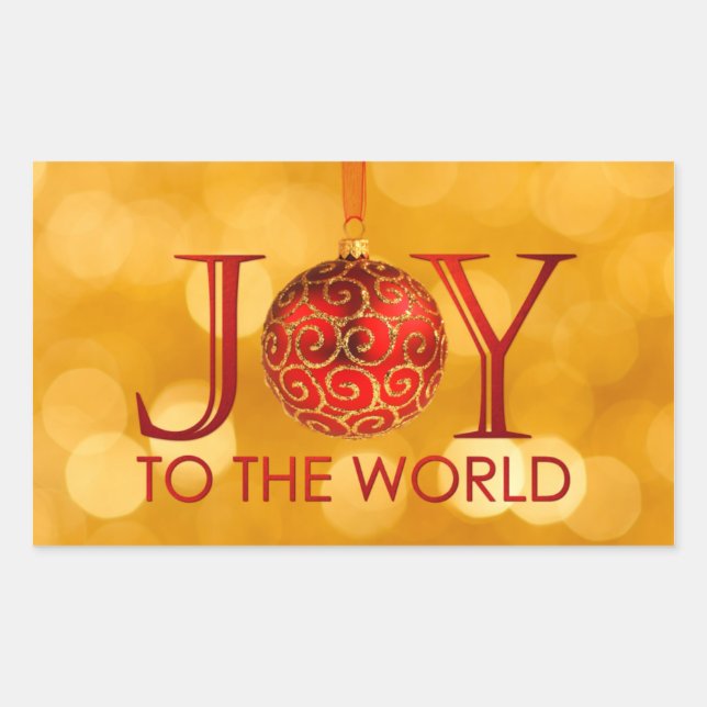 Rectangulaire Joy to the World Sticker (Devant)