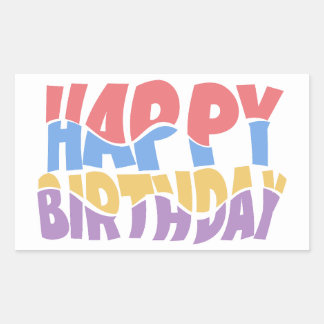 Rectangulaire Joyeux Sticker d'anniversaire