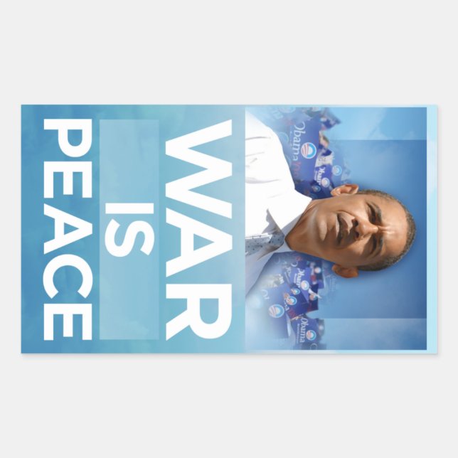 Rectangulaire La guerre est la paix Sticker Obama (Devant)