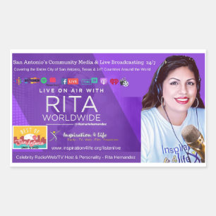 Rectangulaire Live On Air Avec Sticker Rita