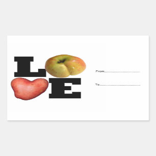 Rectangulaire LOVE Collection coeur Pomme de terre Sticker perso