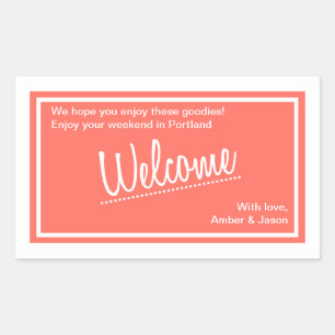 Rectangulaire Lucky In Love - Sticker pour sac de bienvenue - Co