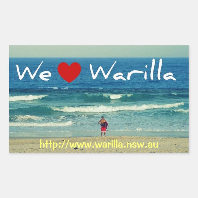 Rectangulaire Nous aimons Sticker Warilla (Devant)